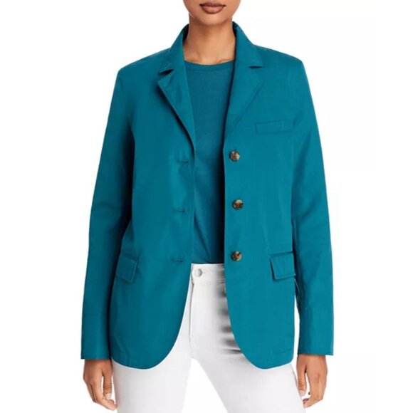 NWT LAFAYETTE 148 Womens Size S Rogers Blazer Jacket Lightweight Teal Blue